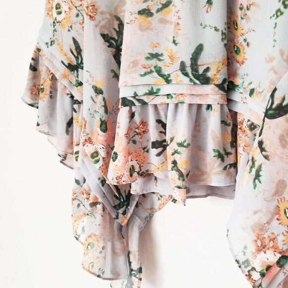 Anthropologie Maeve Magda Ruffle Floral Tunic Tank S Romantic Fairy Sheer $98 - Picture 7 of 15